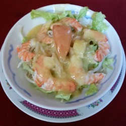 salade chinoise aux crevettes