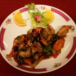 crevettes aux basilics thaï